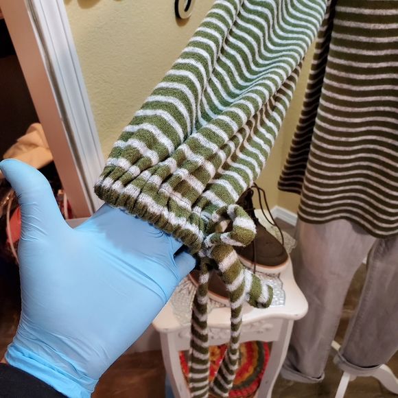 A.n.a Rich Avocado & Gray Striped L/s Popover Top Sz XL NwT - Picture 8 of 13